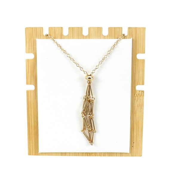 EGYMEN Adjustable Stainless Steel Bamboo Joint Mesh Pouch Necklace, DIY Jewelry Making Cage Pendant Stone Holders Replacement Metal Chain for Custom Necklaces and Bracelets