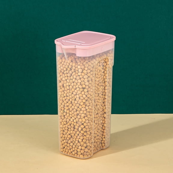 EGYMEN Airtight Cereal Storage Container with Lids - Clear Pantry Organizer for Grains, Sugar, Flour, Rice, Nuts, Snacks