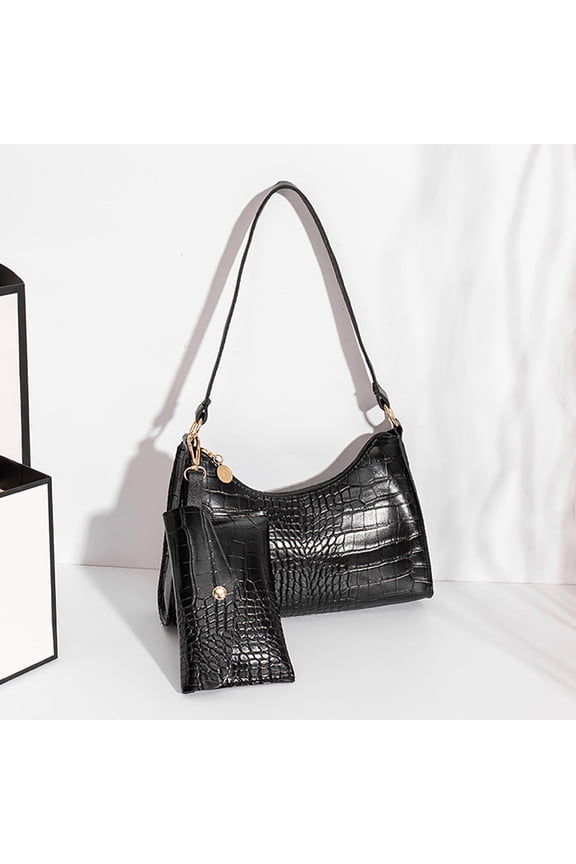 Alligator Pattern Fashion Women's Tote and Crossbody Bag, Leather Large Capacity Multi-Compartment Handbag for Daily Use, Versatile Shoulder Messenger Bag