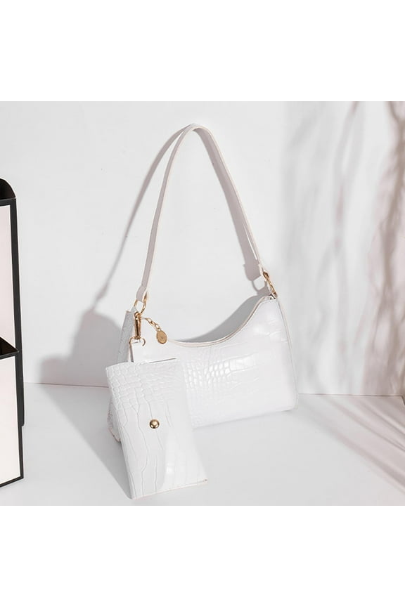 Alligator Pattern Fashion Women's Tote and Crossbody Bag, Leather Large Capacity Multi-Compartment Handbag for Daily Use, Versatile Shoulder Messenger Bag