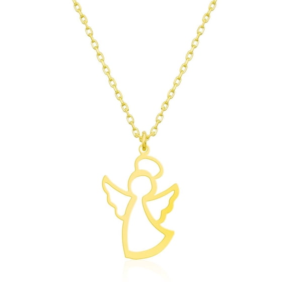 EGYMEN Angel Necklace, Elegant Angel Pendant Necklace with Fine Jewelry, Shiny Pendant Accessories for Any Attire, Classic Jewelry Gift for Special Occasions(Gold)
