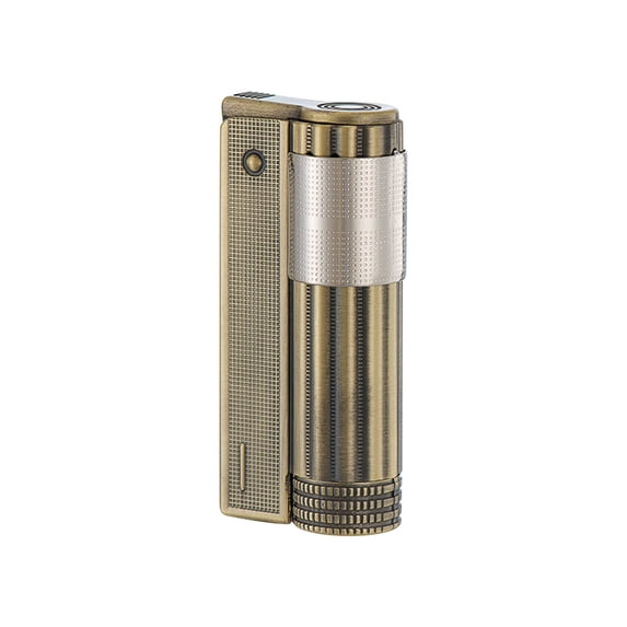 EGYMEN Antique Style Metal Kerosene Lighter - Personalized Men's Nostalgic Grinding Wheel, Windproof with Detachable Fuel Compartment (Zn Alloy)