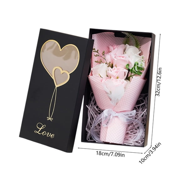 EGYMEN Artificial Flower Gift, Elegant Mother'S Day Floral Arrangement, Lifelike Decorative Blossom, Sophisticated Gift Boxed Bouquet(Pink)