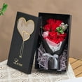 thumbnail image 1 of EGYMEN Artificial Flower Gift, Elegant Mother'S Day Floral Arrangement, Lifelike Decorative Blossom, Sophisticated Gift Boxed Bouquet(Red), 1 of 6