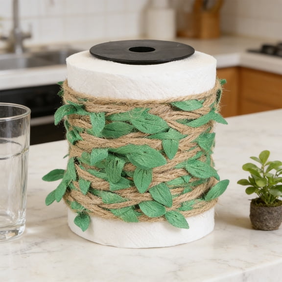 EGYMEN Artificial Leaf Rope, Colorful Decorative Rope for Wedding Packaging, Synthetic Leaf String for DIY Crafts, Vibrant Decorative Twine for Gift Wrapping