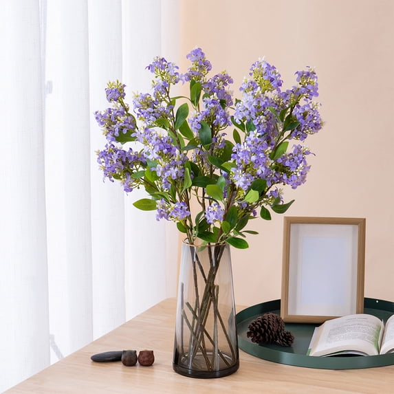 EGYMEN Artificial Lilac Flower Decoration, Lifelike Silk Lilac Arrangement, Faux Lilac Bloom, Plastic Lilac Flora For Home Ornaments(Purple)