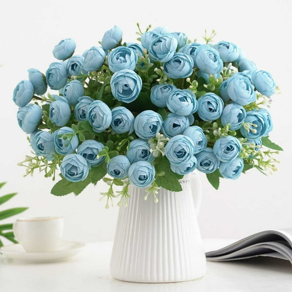 EGYMEN Artificial Silk Flowers Bouquet - Realistic, Durable, Easy-Care Wedding and Home Decor, Indoor/Outdoor Use