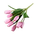 thumbnail image 1 of EGYMEN Artificial Tulips 9-Stem PU Real-Like with Heat-Activated Bloom & Vibrant Colors for Home Wedding Cafe Decor Centerpiece Home Decor Essentials(Pink), 1 of 6
