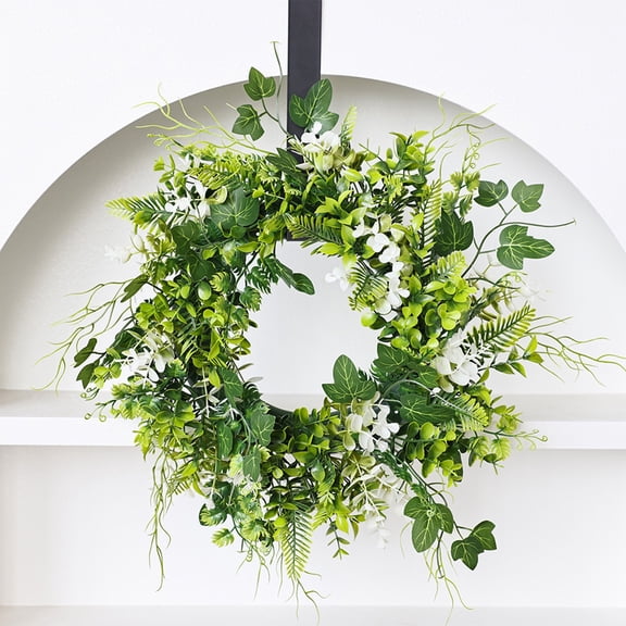 EGYMEN Artificial Wreath, 16'' Colorful Flower Wreath for Spring and Summer Decor, Decorative Floral Ring for Home and Garden, Vibrant Faux Flower Garland for Easter and Weddings