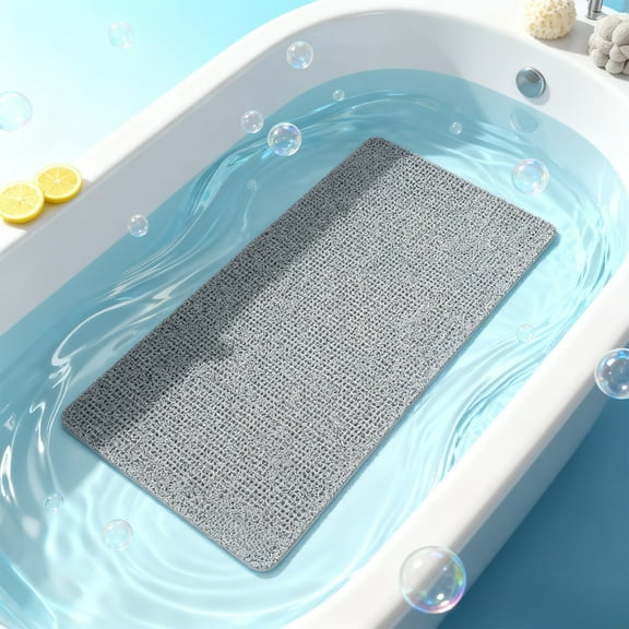 EGYMEN Bathroom Non-Slipping Mat, Quick-Drying Shower Room Foot Mat with Strong Grip, Easy-Clean Bath Mat for Toilet and Tub, Comfortable Loofah Floor Mat for Safe Use