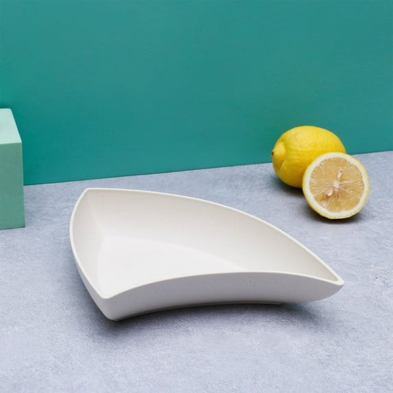 EGYMEN Bent Shape Dinner Plates, Reusable Plastic Plates, Impregnable Kitchenware, Microwave & Dishwasher Safe Tableware for Indoor and Outdoor Use