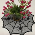 thumbnail image 1 of EGYMEN Black Overlay Tabletop Collection Gothic Halloween Decor, Halloween Table Topper Indoor, 12 Inches Round, Halloween Spider Web Decoration(4PCS), 1 of 3
