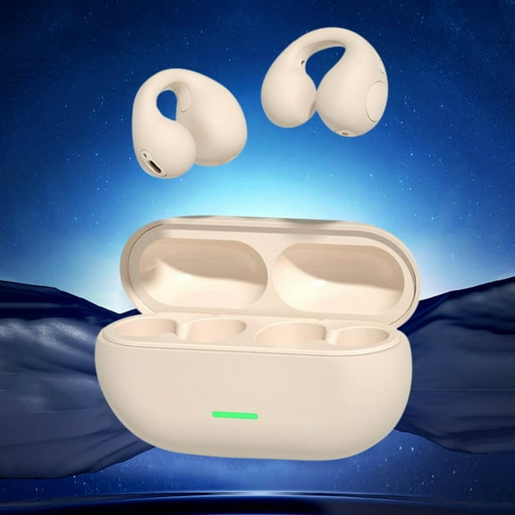 EGYMEN Bluetooth 5.3 Wireless Headphones, Stereo Bluetooth Earbuds with Microphone, Noise Reduction Bluetooth Headset for Mobile Phones, Type-C Charging Case Included