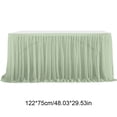 thumbnail image 1 of EGYMEN Chiffon Table Skirt, Recyclable Elegant Table Cover for Weddings, Ruffled Table Decoration for Birthday Parties, Durable Party Table Cloth for Banquets(Green), 1 of 5
