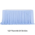 thumbnail image 1 of EGYMEN Chiffon Table Skirt, Recyclable Elegant Table Cover for Weddings, Ruffled Table Decoration for Birthday Parties, Durable Party Table Cloth for Banquets(Sky Blue), 1 of 5