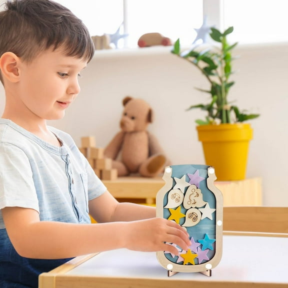 EGYMEN Children's Prize Jar, Star Studded Reward Container, Classroom Incentive Tank, Token Storage Decorative Display