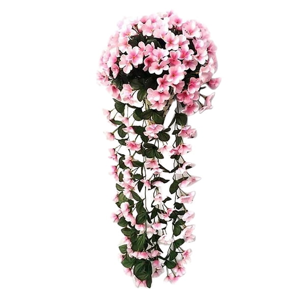 EGYMEN Chlorophytum Bouquet, Artificial Plant Arrangement for Garden Use, Silk Spider Plant Decoration for Indoor and Outdoor Spaces, UV-Resistant Garden Fence Display(Pink)