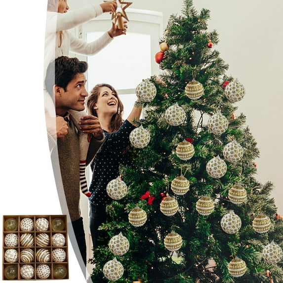 EGYMEN Christmas Ball Set, Holiday Ornaments with Vibrant Colors, Decorative Hanging Balls for Tree and Home, Festive Sphere Decorations for Seasonal Cheer(Gold)