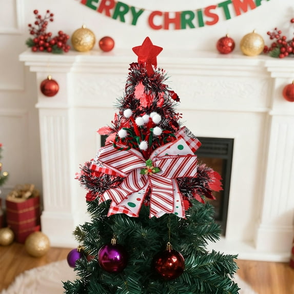 EGYMEN Christmas Decoration, Festive Santa Hat Tree Topper, Holiday Ornament For Christmas Tree, Whimsical Seasonal Decor For Home