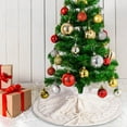 thumbnail image 1 of EGYMEN Christmas Tree Skirt, Soft Knit Design, Easy to Use, 18.1 Inch, for Small and Pencil Trees, 1 of 6