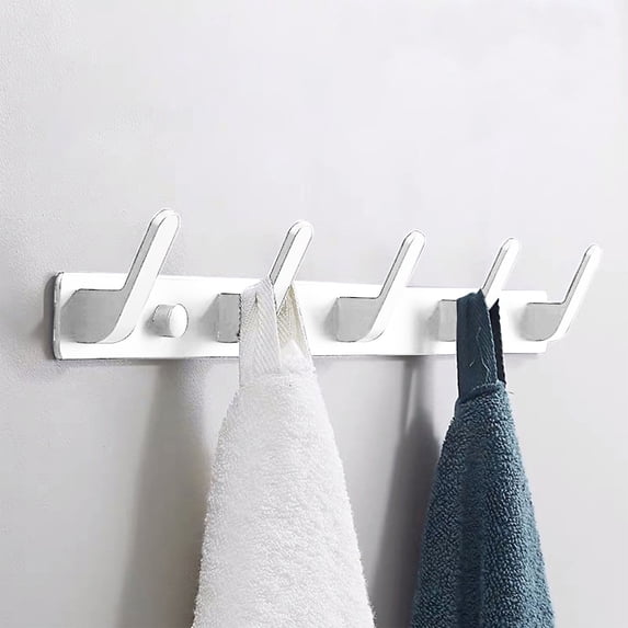 EGYMEN Coat Rack Wall Mounted - 5 Hooks Heavy Duty Stainless Aluminum Metal Coat Hook Rail for Coats, Hats, Towels, Purses, Robes, Mudroom, Bathroom, Entryway