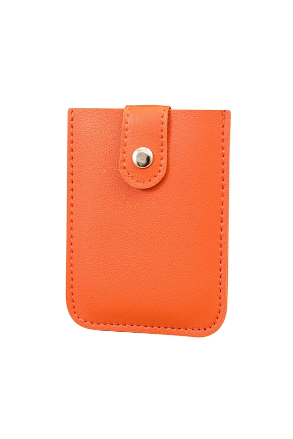 Concealed Pull Card Wallet, Multi-Card Slot Business Card Holder with Snap Button, Mini Leather Card Case for Front or Back Pocket, Portable Card Organizer