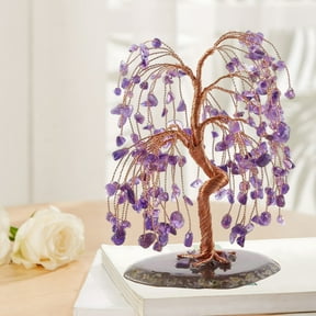 EGYMEN Crystal Wealth Tree, Fortune Stone Tree, Money Attraction Decoration, Handcrafted Gemstone Tree for Home and Office