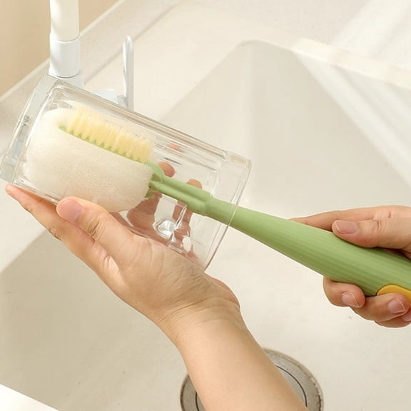 EGYMEN Cup Cleaning Brush, Multi-functional Bottle Cleaning Tool with Soft Sponge Head, Versatile Cup Scrubber for Water Bottles and Straws, Effective Cleaner for Baby Bottles and Lids
