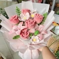 thumbnail image 1 of EGYMEN DIY Handmade Rose Bouquet Kit, Velvet Stick Flower Arrangement Set, Forever-Beautiful Floral Gift Collection for Your Girlfriend, Customizable Home Décor Bouquet, 1 of 6