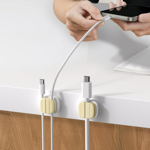 EGYMEN Desktop Cable Organizer, Mobile Phone Cable Clip, Data Charging Cable Holder, No-Drill Wall Mounted Storage, Car Mounted Cable Manager