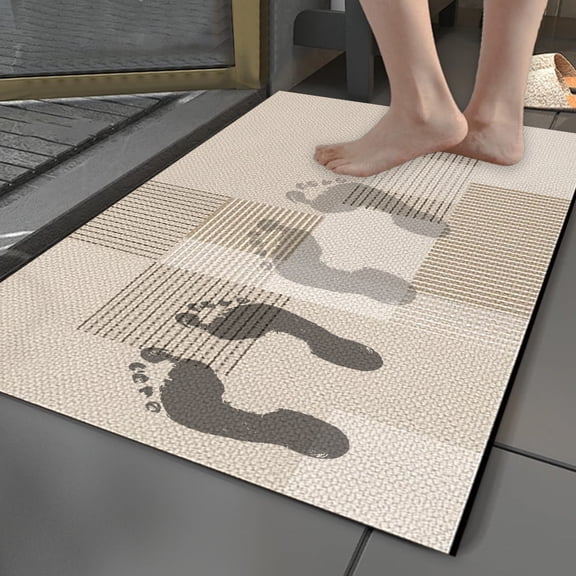 EGYMEN Diatomite Floor Mat Household Bathroom Absorbent Door Mat, 16"x24" Non-Slip Diatomite Foot Mat for Bathroom, Quick-Drying Microfiber Bath Mat