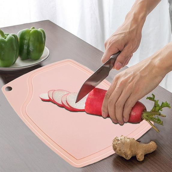 EGYMEN Flexible Cutting Boards, BPA Free Plastic Cutting Boards for Kitchen, Cutting Boards Non Toxic, Non Slip Cutting Mat for Meat and Vegetables(Pink)
