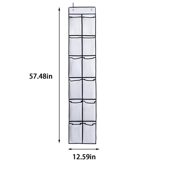 EGYMEN Over the Door Shoe Rack, Mesh Storage Organizer with 12 Large Pockets, Non-Woven Closet Door Shoe Holder, Multifunctional Hanging Shoe and Accessory Organizer