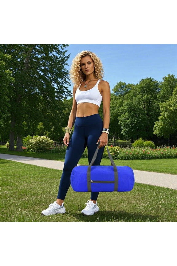 Duffel Bag, Foldable Portable Duffel Bag for Travel, Lightweight Sports Duffle Bag with Inner Pocket, Convenient Carry-On Gym Bag for Men and Women(Dark Blue)
