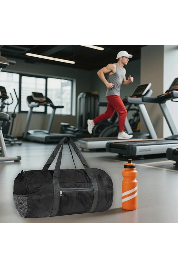 Duffel Bag, Foldable Travel Duffel Bag for Men and Women, Portable Sports Duffle Bag with Inner Pocket, Lightweight Travel Gym Bag for Camping and Sports(Black)