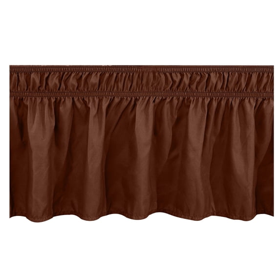 EGYMEN Elastic Bed Skirt Wrap Around - Ruffled Design, 15" Drop, Easy Fit for Full-Size Beds (54"x75")