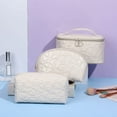 thumbnail image 1 of EGYMEN Fashionable Cosmetic Bag Set, Portable Toiletry Makeup Organizer Pouch, Travel Beauty Zipper Bag, Multi-purpose Storage Bag for Women, Leather Washable Makeup Bags, 1 of 5