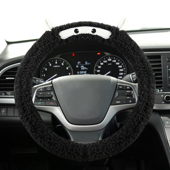EGYMEN Fleece Steering Wheel Cover, Faux Mink Steering Wheel Protector, Soft Touch Steering Wheel Wrap, Cozy Driving Wheel Cover for Cars, SUVs, and Trucks