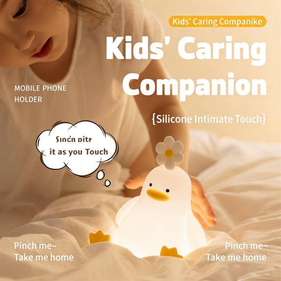 EGYMEN Flower Pat Lamp, Interactive Silicone Night Light with Smart Sensor Technology, Playful Bedside Lamp for Kids and Adults, Soft Touch-Activated Guide Light for Bedroom Decor