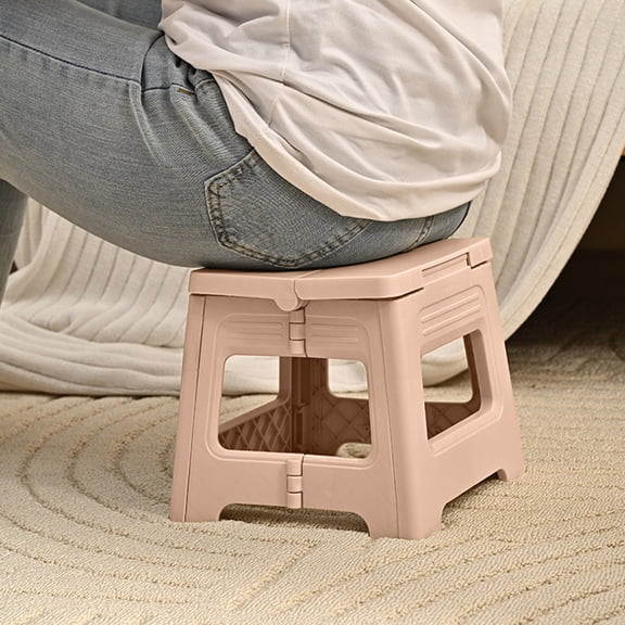 EGYMEN Foldable Space-Saving Stool, Compact Folding Stool for Home Office Outdoor Use, Lightweight Travel Stool