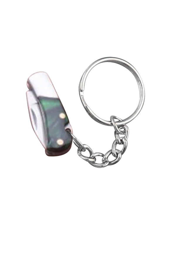 Folding Mini Knife Keychain, Portable Pocket-Sized EDC Tool, Compact Wooden Handle Keyring Blade, Perfect Gift for Men & Women