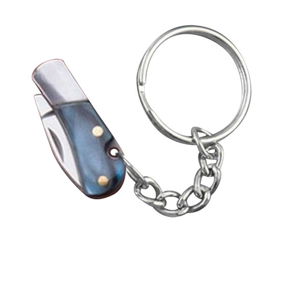 EGYMEN Folding Mini Knife Keychain, Portable Pocket-Sized EDC Tool, Compact Wooden Handle Keyring Blade, Perfect Gift for Men & Women