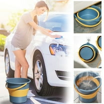 EGYMEN Folding Water Bucket, Portable Fishing Bucket, Car-Mounted Travel Car Wash Bucket, Household Use Plastic Bucket, Thickened Handheld Collapsible Bucket