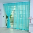 thumbnail image 1 of EGYMEN Sheer Curtains Voile Draperies 2 Panels 32 Inch Width 79 Inch Long 1 Pair for Kitchen Bedroom Living Room Yard (Peacock Blue,32 Wｘ79 L), 1 of 6