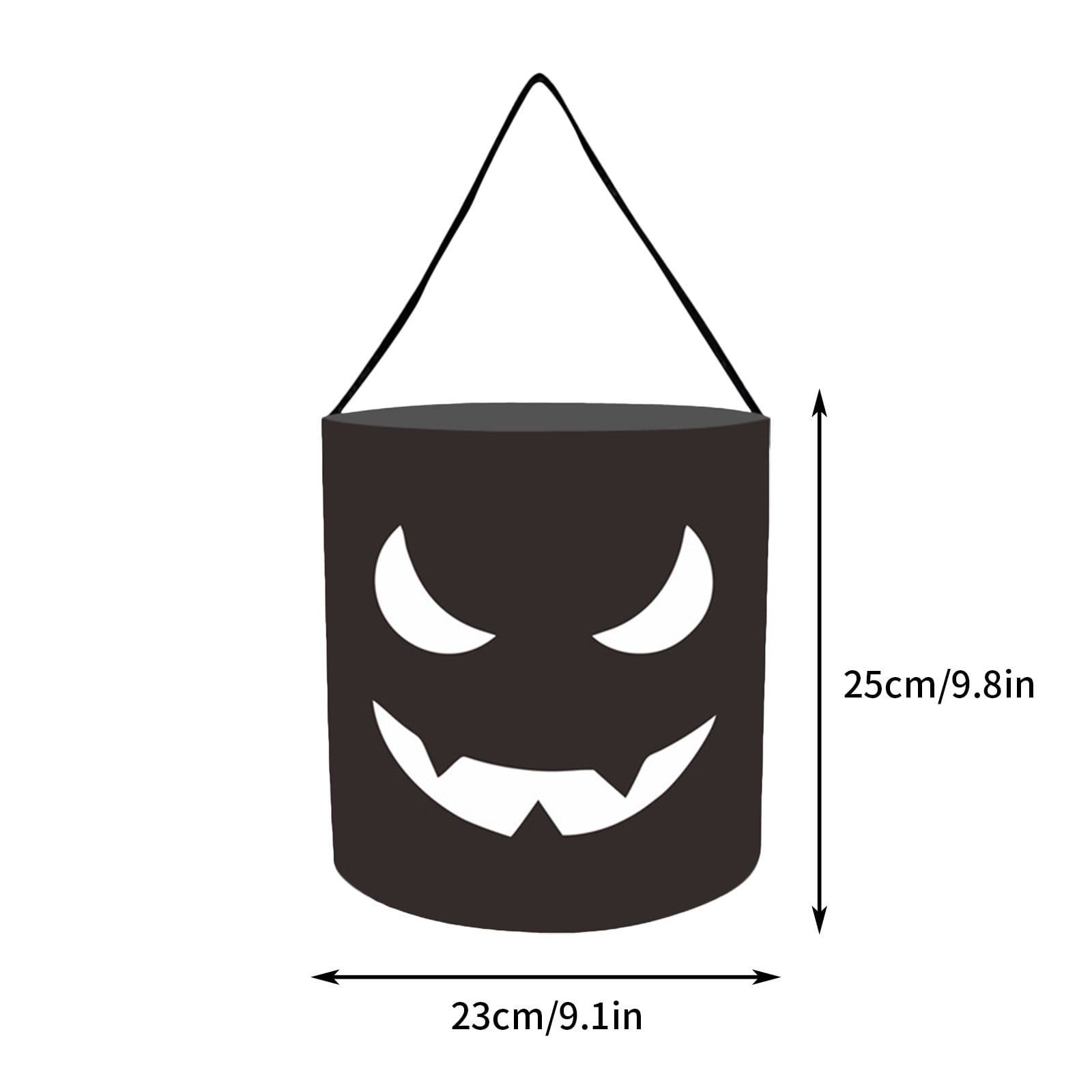 EGYMEN Glowing Halloween Baskets Canvas Halloween Trick or Treat Bags Candy Tote Buckets Pumpkin