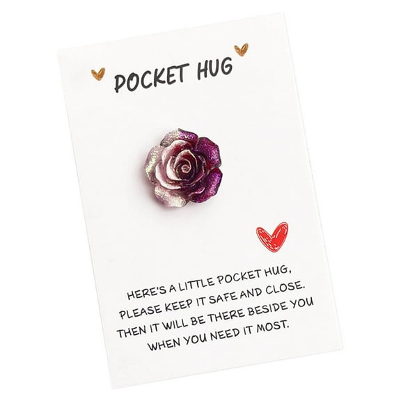 EGYMEN Gradient Glitter Rose Pocket Card, Beautiful Gradient Glittered Pocket Greeting Card, Unique Heartfelt Pocket Note, Personalized Heartwarming Pocket Message Card(Purple)