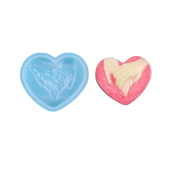EGYMEN Hand-holding Candy Fondant Cake Decoration Silicone Mold, Intertwined Hands Cake Decorating Tool, Flexible Silicone Fondant Mould, Food-Grade Silicone Cake Decoration Stamps