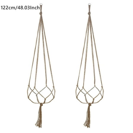 EGYMEN Handcrafted Woven Cotton Rope Planter, Decorative Hanging Flower Pot Support, Stylish Macrame Flower Pot Holder, Indoor and Outdoor Plant Hanger for Home and Garden(122cm)