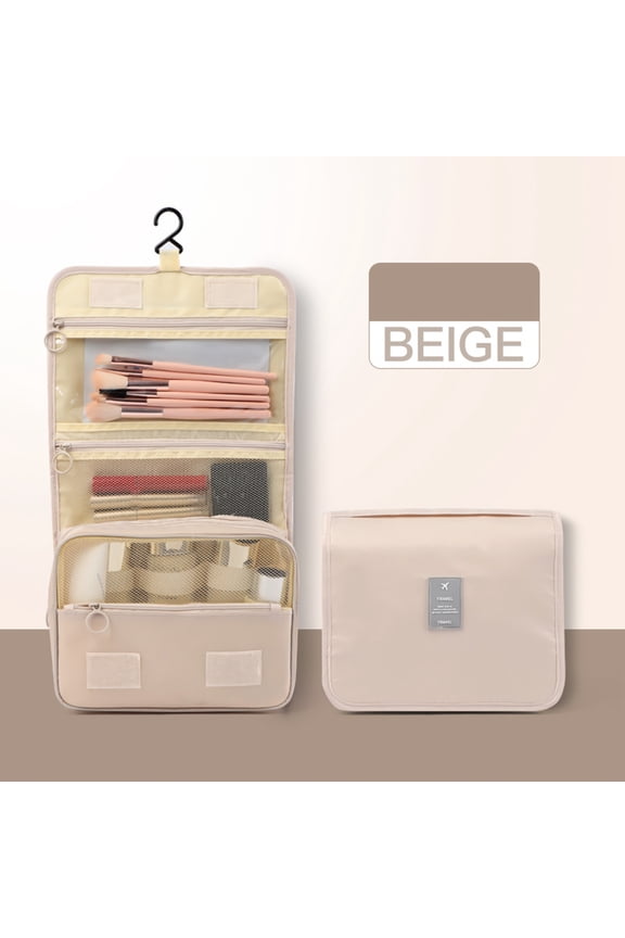 Hanging Toiletry Bag, Large Cosmetic Makeup Travel Organizer, Multi-Compartment Bathroom Storage Pouch, Portable Hanging Dopp Kit for Men & Women