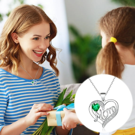 EGYMEN Heart Letter Necklace, Heart Shaped Necklace Pendant, Mother's Day Gift, Heart Charm Jewelry for Her